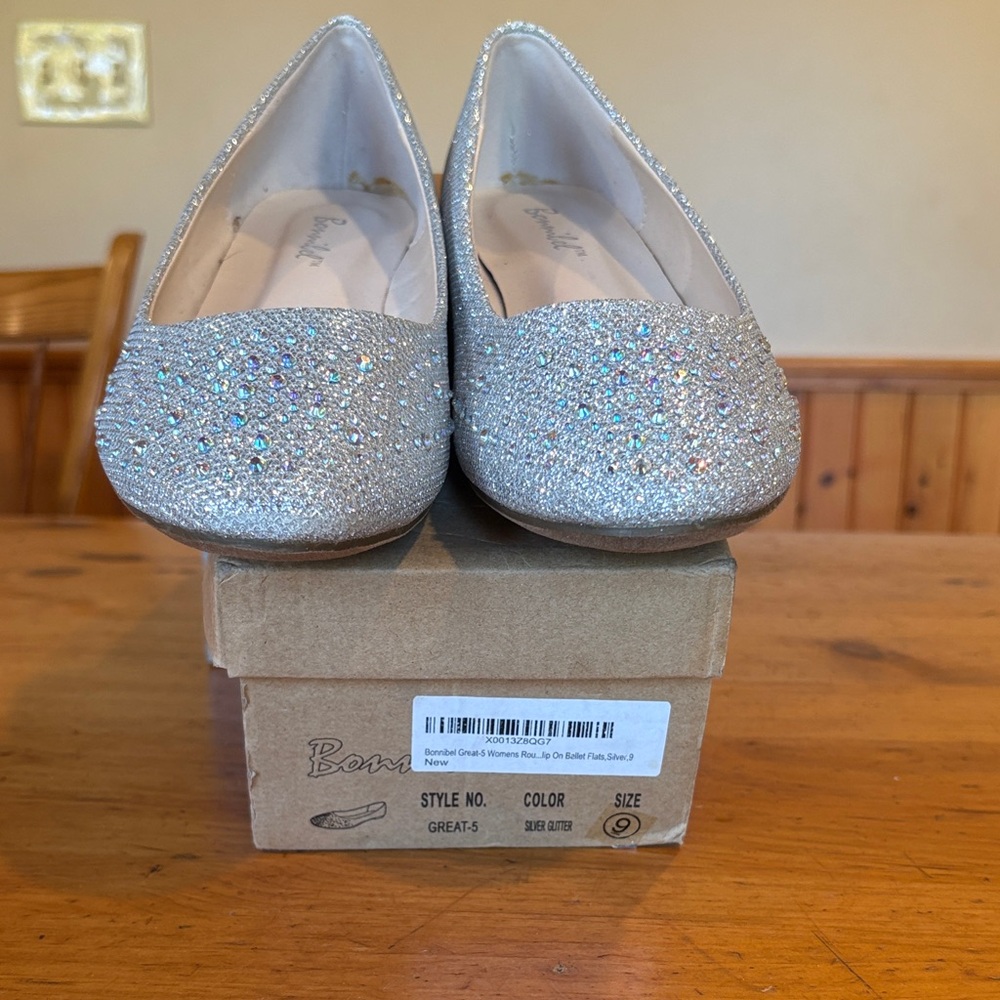 Bonnibel Sparkling Silver Flats